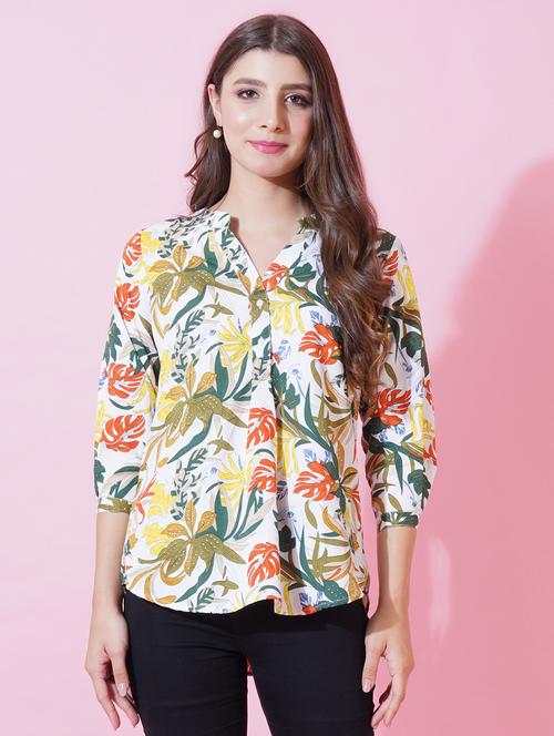 women floral print puff sleeve regular top - 21959265 - Very Small Image - 1