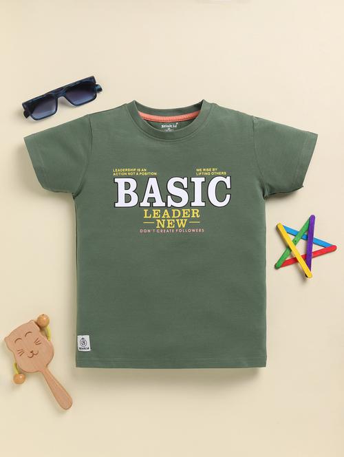 boys chest print round neck t-shirt - 21959391 - Very Small Image - 1