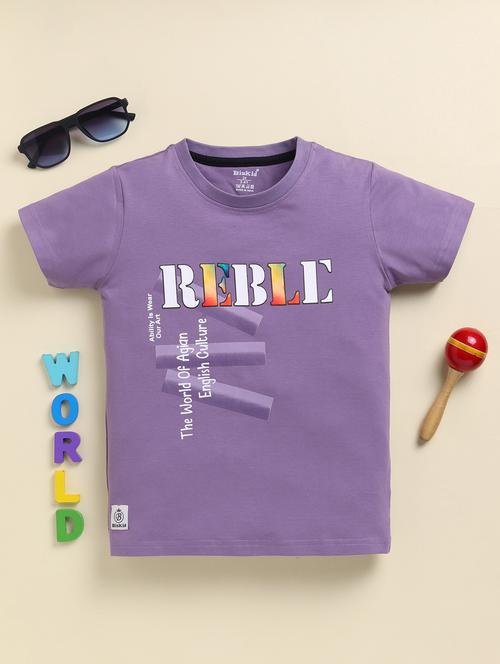 boys front print round neck t-shirt - 21959392 - Very Small Image - 1