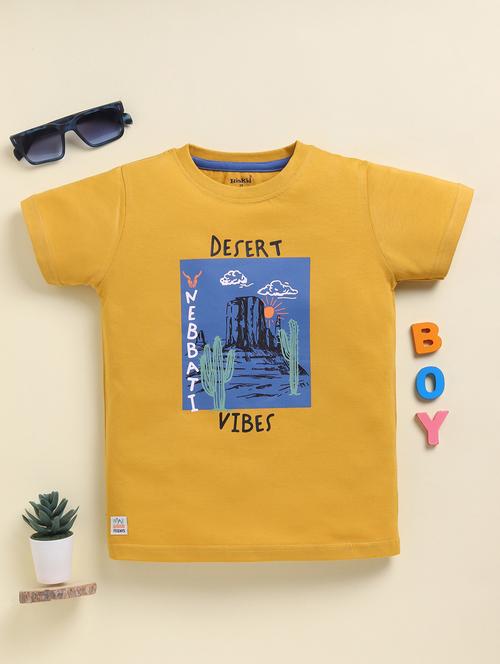 boys front print round neck t-shirt - 21959396 - Very Small Image - 1