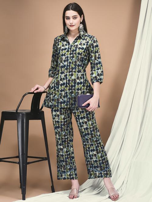 women three quarter sleeve ethnic co-ord set - 21959497 - Very Small Image - 1