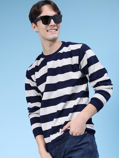 men striped long sleeve regular fit pullover - 21959685 - Very Small Image - 1