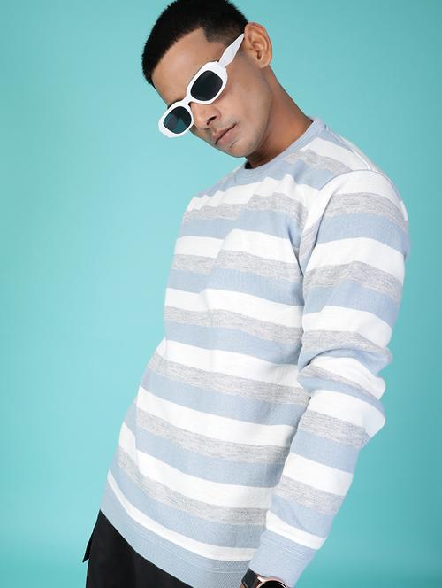 men striped long sleeve regular fit pullover - 21959704 - Very Small Image - 1