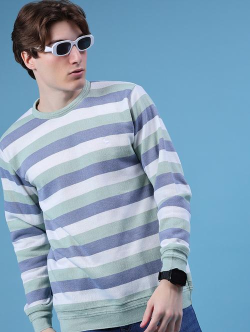 men striped long sleeve regular fit pullover - 21959705 - Very Small Image - 1