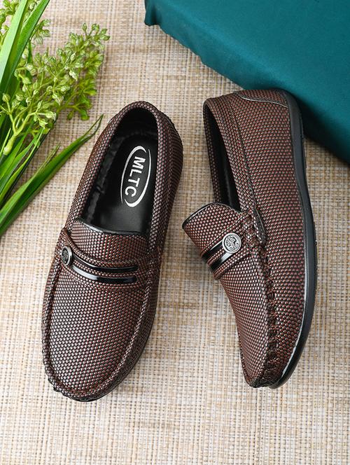 boys textured brown casual loafer - 21960182 - Very Small Image - 1