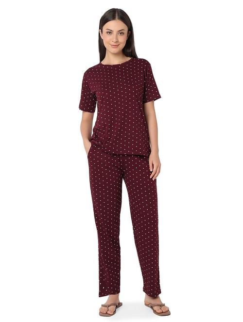 women polka doted nightwear pyjama set - 21960217 - Very Small Image - 1