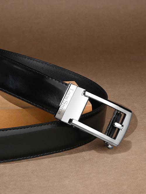 men black manual buckle leather belt - 21960229 - Very Small Image - 1