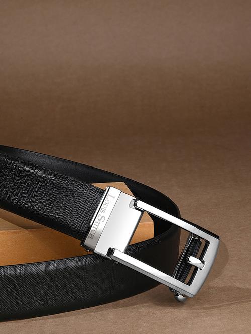 men black manual buckle leather belt - 21960235 - Very Small Image - 1