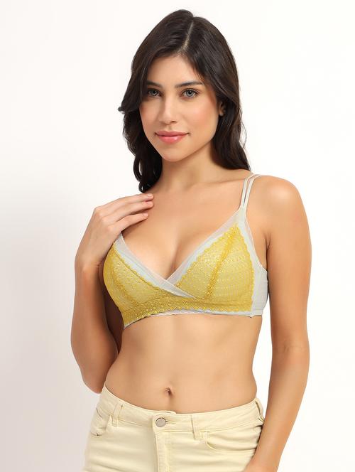 women solid lightly padded lace t-shirt bra - 21960252 - Very Small Image - 1