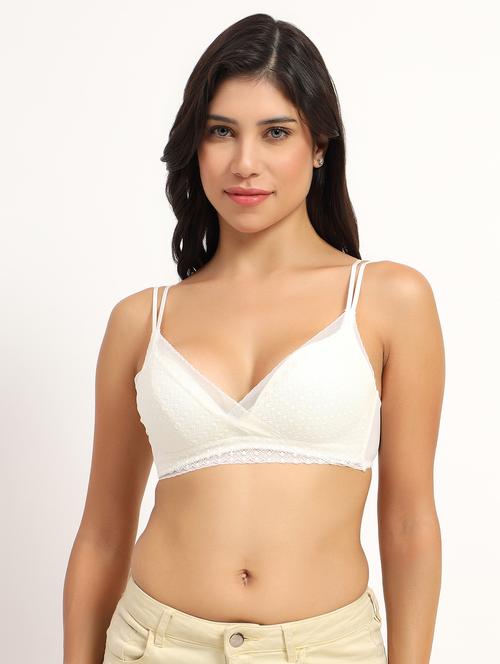women solid lightly padded lace t-shirt bra - 21960253 - Very Small Image - 1
