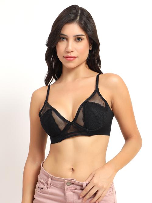 women solid underwired lace t-shirt bra - 21960261 - Very Small Image - 1
