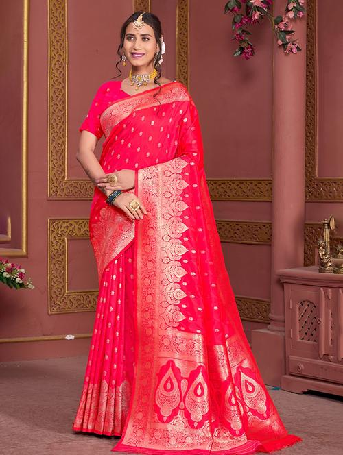 women self design banarasi saree with blouse - 21960323 - Very Small Image - 1