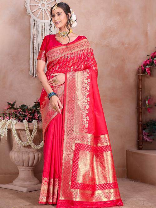 women self design banarasi saree with blouse - 21960330 - Very Small Image - 1