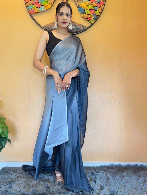 women ombre ready to wear saree with blouse - 21960336 - Very Small Image - 1