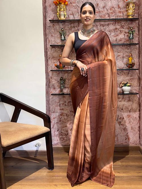 women ombre ready to wear saree with blouse - 21960356 - Very Small Image - 1