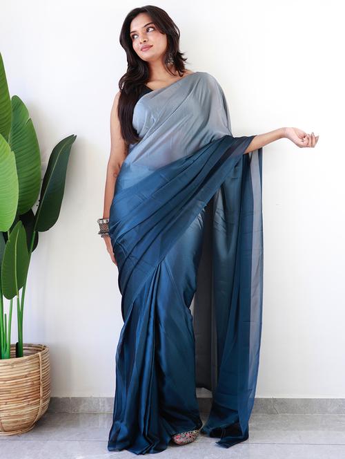 women ombre ready to wear saree with blouse - 21960362 - Very Small Image - 1