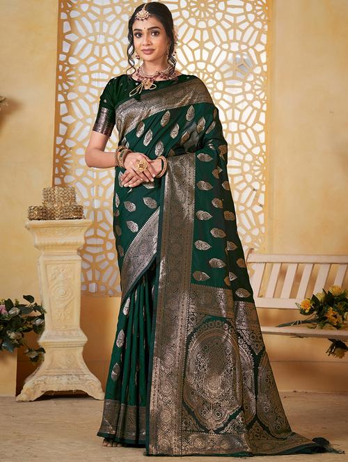 women self design banarasi saree with blouse - 21960378 - Very Small Image - 1