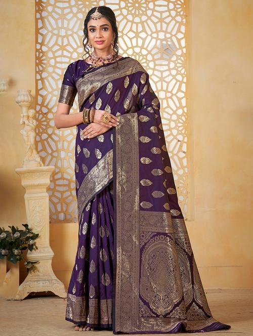 women self design banarasi saree with blouse - 21960381 - Very Small Image - 1