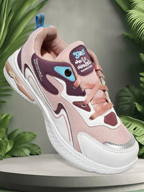  kids pink synthetic leather sports shoe - 21960469 - Very Small Image - 1