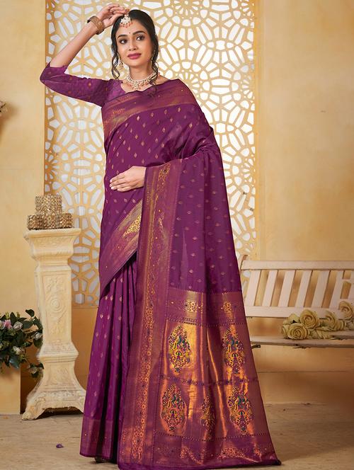 women self design paithani saree with blouse - 21960473 - Very Small Image - 1
