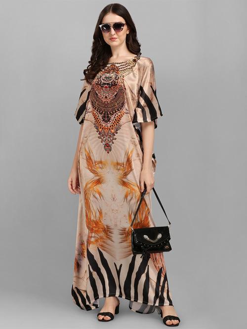 women printed kimono sleeve kaftan dress - 21960660 - Very Small Image - 1