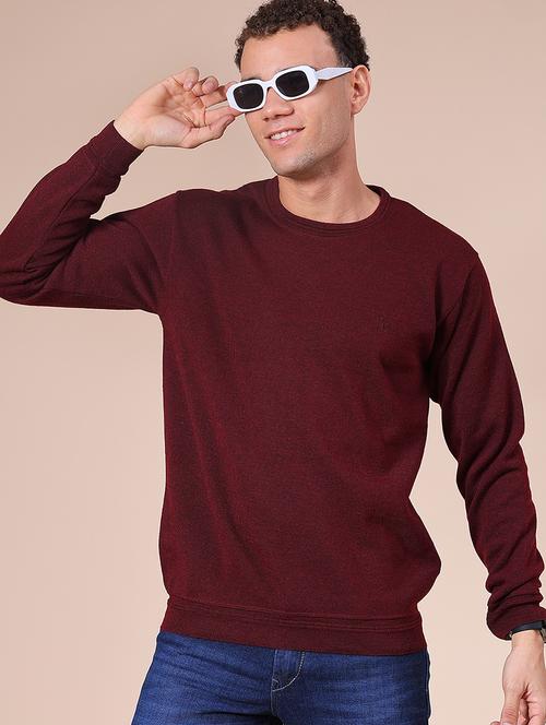 men solid long sleeve regular fit pullover - 21960778 - Very Small Image - 1