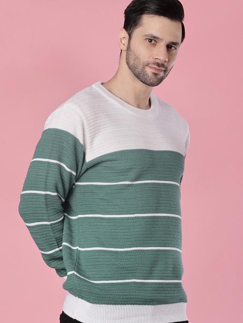 men color block long sleeve regular fit pullover - 21961104 - Very Small Image - 1