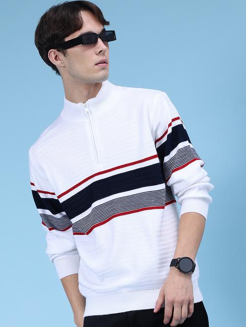 men striped long sleeve regular fit pullover - 21961124 - Very Small Image - 1