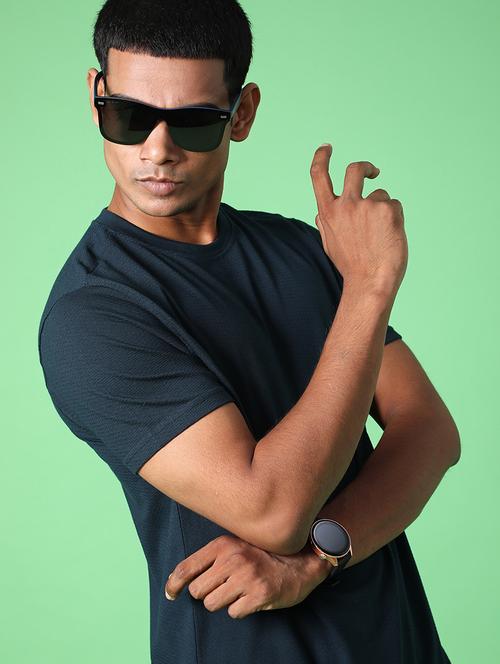 teal cotton chest print tshirt - 21961222 - Very Small Image - 1