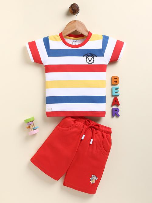 boys printed t-shirt and short co-ord set - 21961388 - Very Small Image - 1