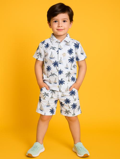 boys printed shirt & shorts co-ord set - 21961407 - Very Small Image - 1