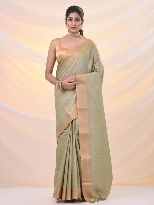 women solid with bordered saree with blouse - 21961516 - Very Small Image - 1