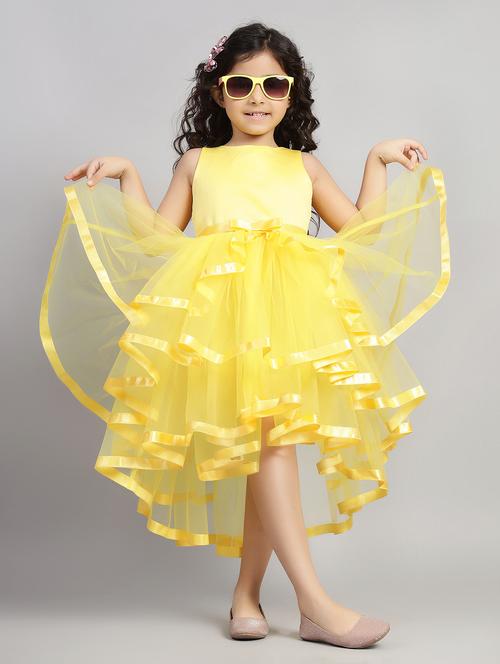 girls solid sleeveless ruffled dress - 21961563 - Very Small Image - 1