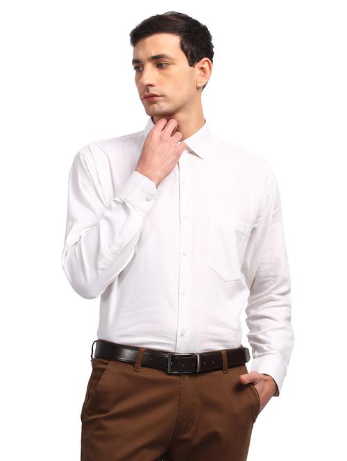 men white solid collared long sleeve shirt - 21962004 - Very Small Image - 1