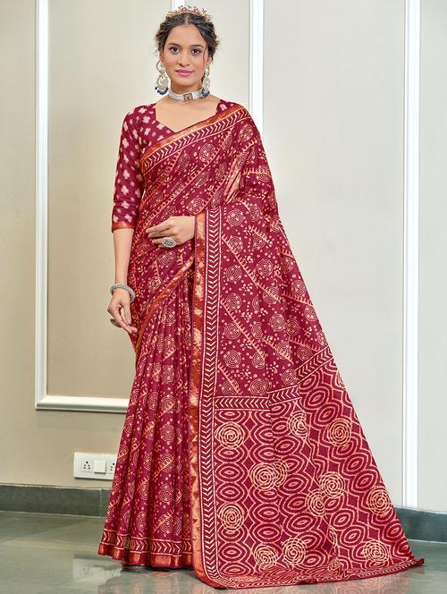 women printed casual wear saree with blouse - 21962018 - Very Small Image - 1