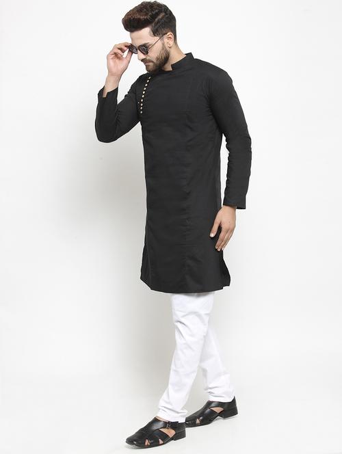 men solid mandarin neck long kurta - 21962068 - Very Small Image - 1