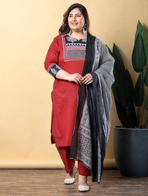 women three quarter sleeve kurta pant with dupatta set - 21962173 - Very Small Image - 1