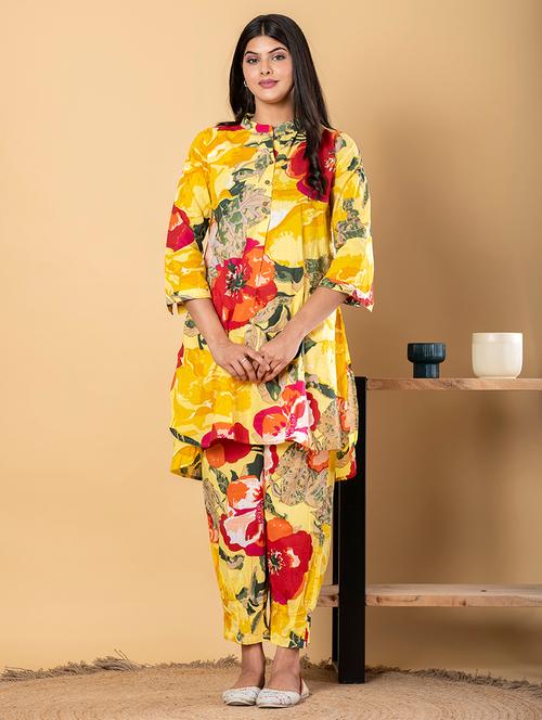 women three quarter sleeve ethnic co-ord set - 21962331 - Very Small Image - 1