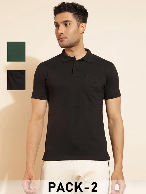 men pack of 2 solid short sleeve polo t-shirt - 21962372 - Very Small Image - 1