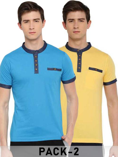 men pack of 2 solid short sleeve slim fit t-shirt - 21962429 - Very Small Image - 1