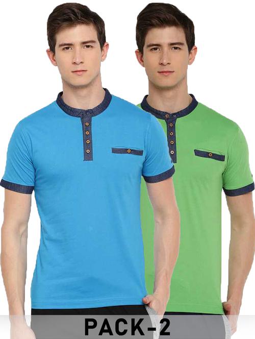 men pack of 2 solid short sleeve slim fit t-shirt - 21962431 - Very Small Image - 1