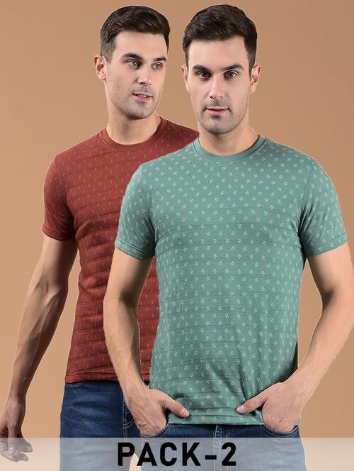 men pack of 2 printed short sleeve slim fit t-shirt - 21962441 - Very Small Image - 1