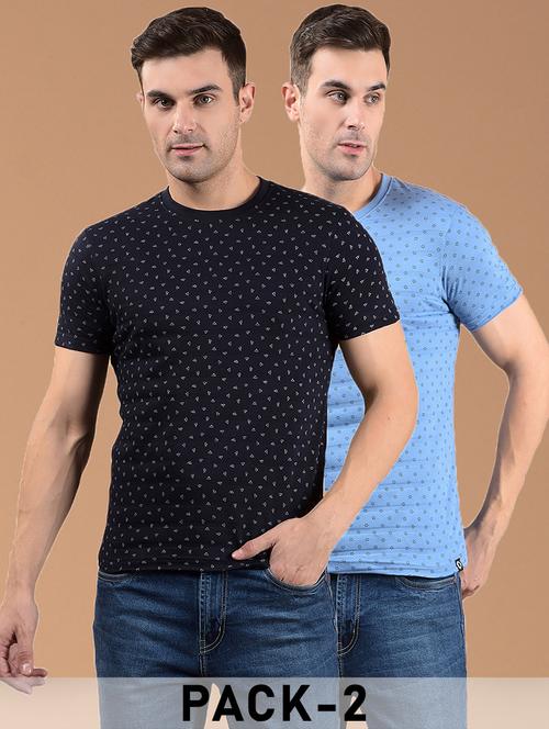 men pack of 2 printed short sleeve slim fit t-shirt - 21962442 - Very Small Image - 1