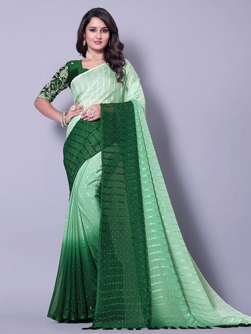 women ombre printed saree with blouse - 21962466 - Very Small Image - 1