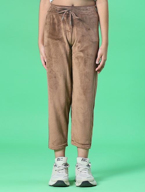 girls solid mid rise winterwear trouser - 21962704 - Very Small Image - 1