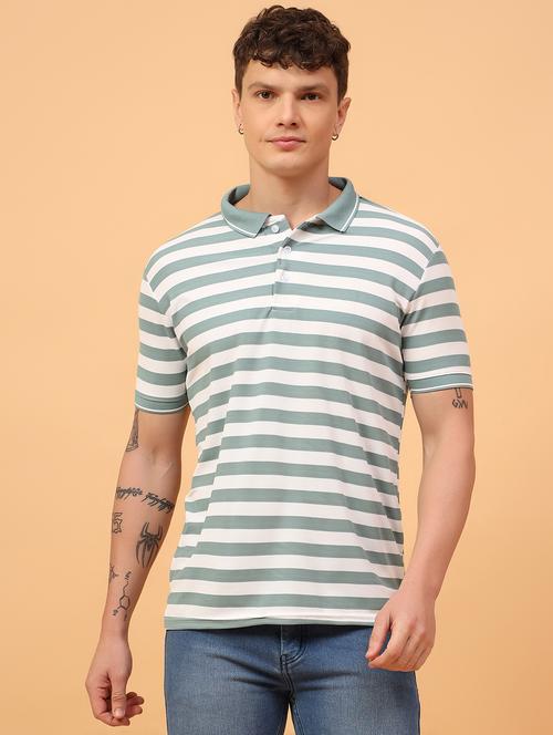 men striped short sleeve regular fit polo t-shirt - 21962891 - Very Small Image - 1