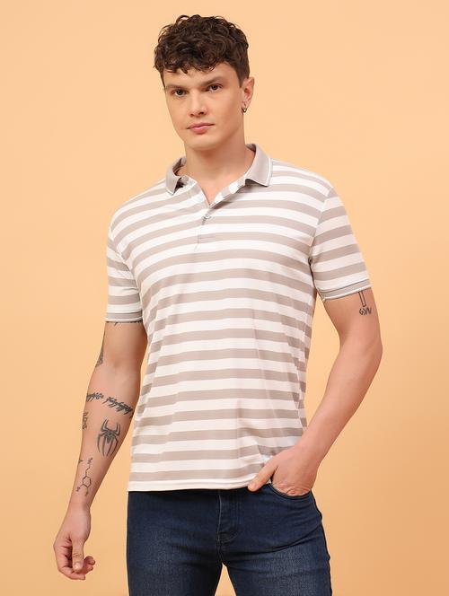 men striped short sleeve regular fit polo t-shirt - 21962895 - Very Small Image - 1