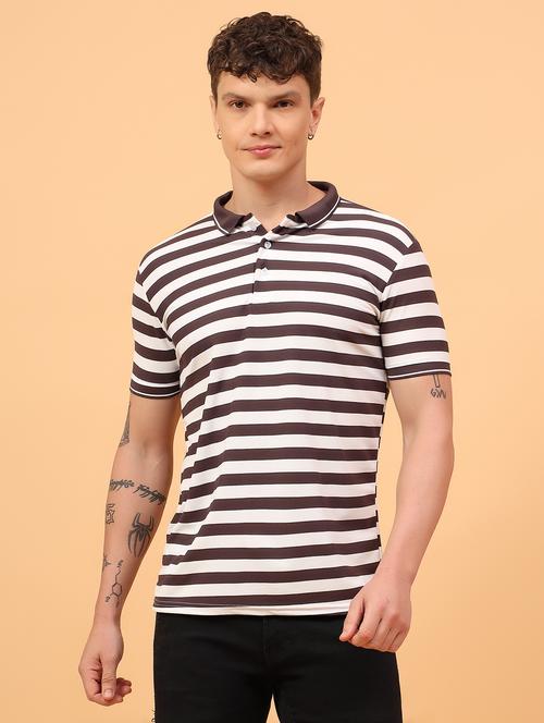 men striped short sleeve regular fit polo t-shirt - 21962896 - Very Small Image - 1