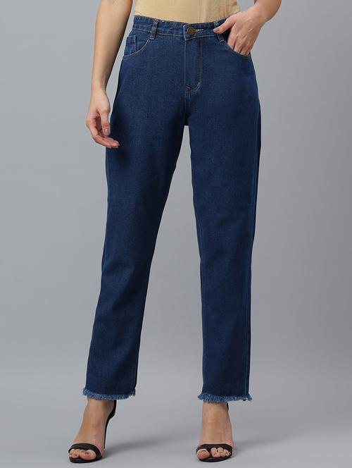 women solid mid rise straight fit jean - 21962902 - Very Small Image - 1