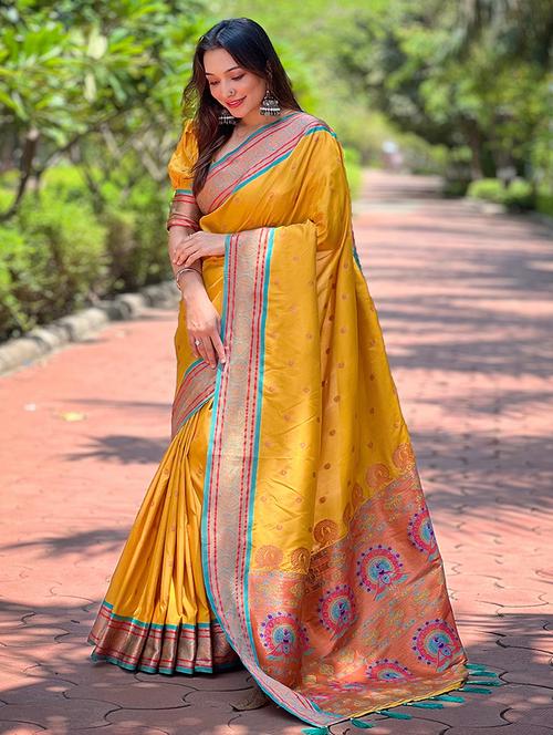 women self design paithani saree with blouse - 21963022 - Very Small Image - 1